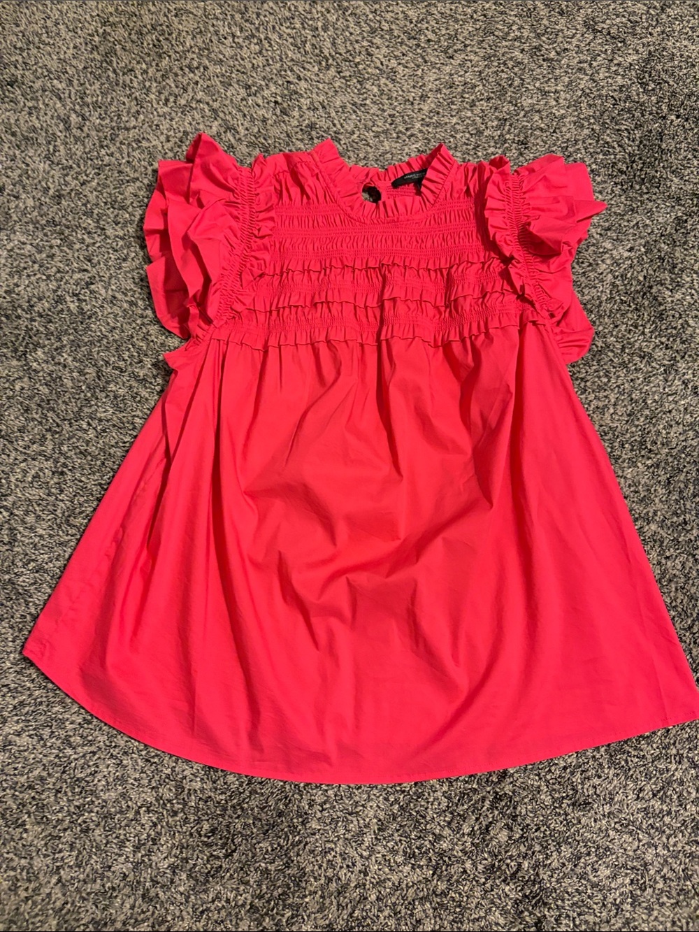 Marc New York Ruffled Smocked Dress Top - Bright Pink size 1X-NWT
